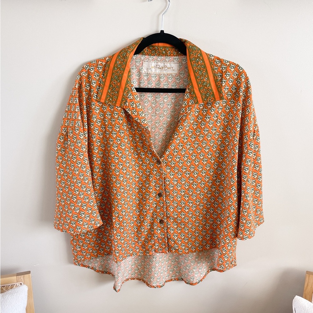 Jen's Pirate Booty DayDream Sonora Flame Button Down Shirt Short Sleeve